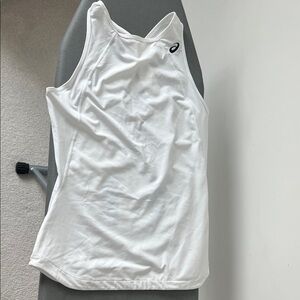 Asics White Athletic Racerback Tank Top